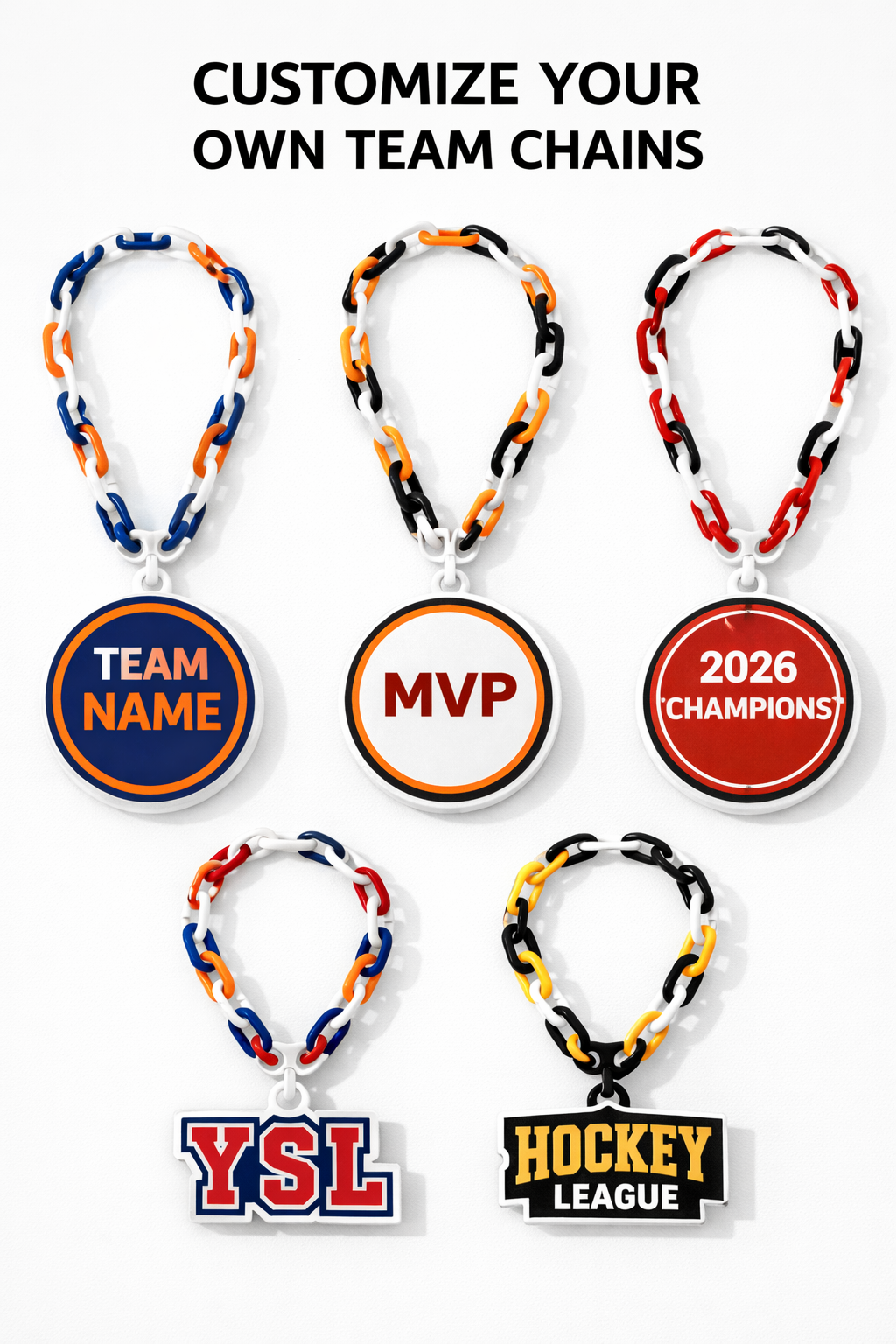 Custom 3D Printed Chain – Upload Your Logo or Design