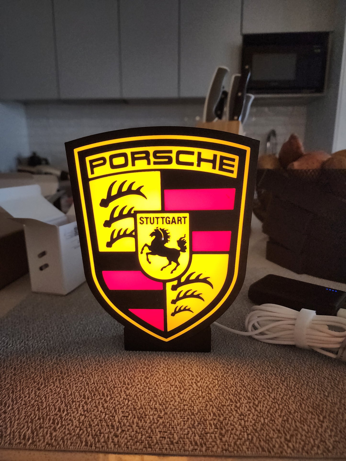 Porsche LED Lightbox – Luxury Car Fan Light Decor