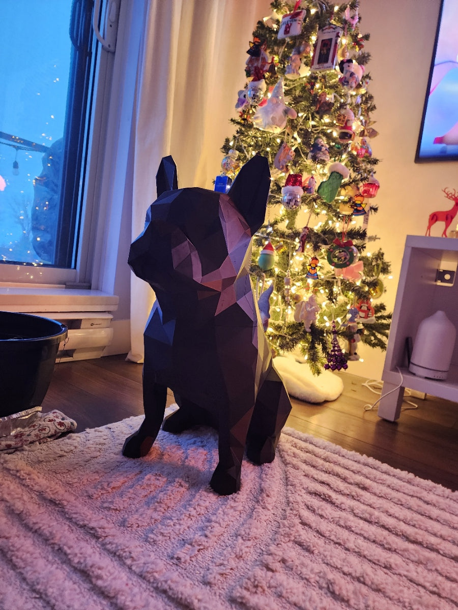 French Bulldog Sculpture – Modern Geometric Dog Decor