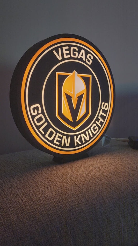 Vegas Golden Knights LED Lamp – NHL Hockey Fan Night Light