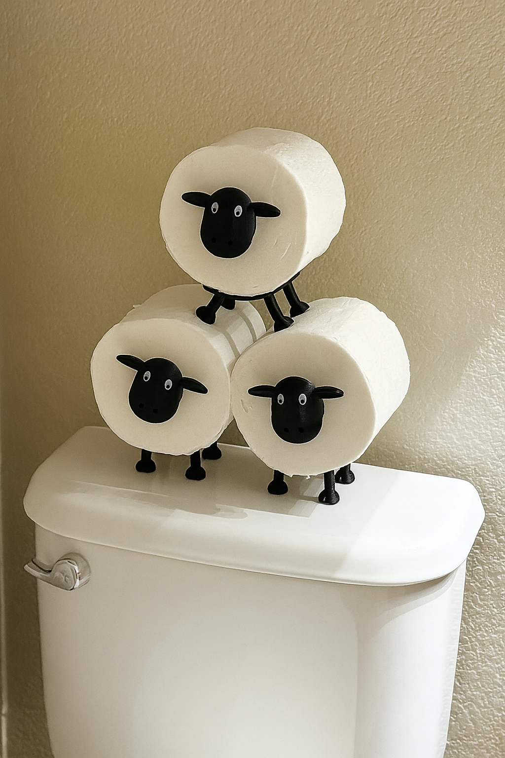 🐑 Sheep Toilet Paper Holders – Set of 3 | Funny Bathroom Decor