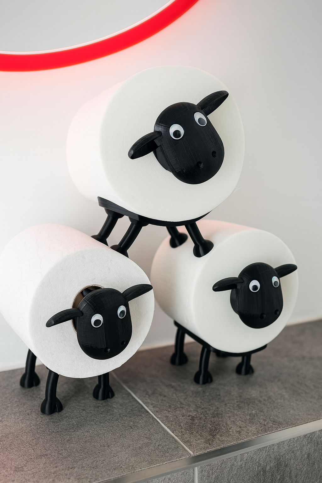🐑 Sheep Toilet Paper Holders – Set of 3 | Funny Bathroom Decor